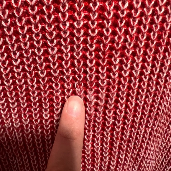 Cozy Red Knit Women's Sweater with ♥️ Patch Elbows - Picture 7 of 8